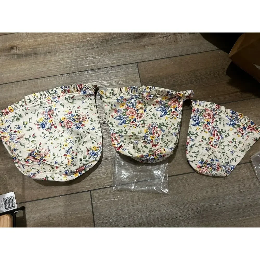 Longaberger Canister Basket liners LARGE MEDIUM SMALL SPRING FLORAL FABRIC HTF
